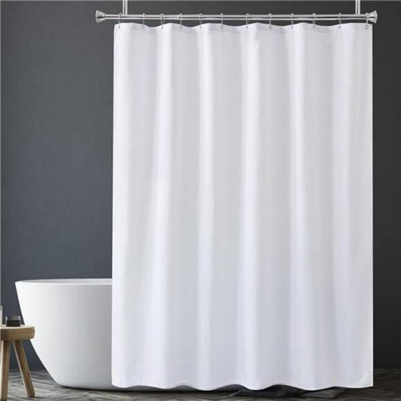 White Waterproof Shower Curtain Liner Heavy Duty Fabric Washable 72 x 72 - Picture 1 of 7